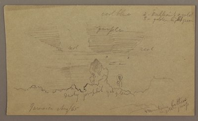 Tegning, landskab; bagside: Himmel, august 1865 af Frederic Edwin Church