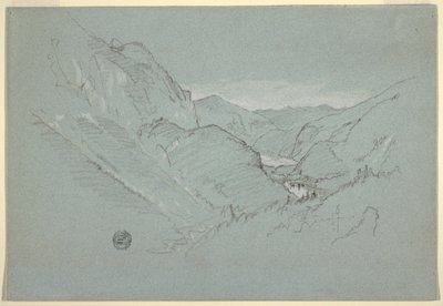 Tegning, Landskab fra Alperne, august-september 1868 af Frederic Edwin Church