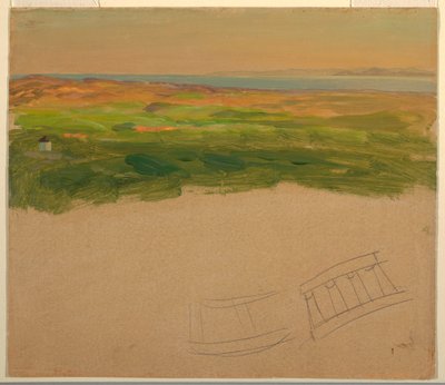 Tegning, landskab, nær Syrien eller Grækenland, 1868-69 af Frederic Edwin Church