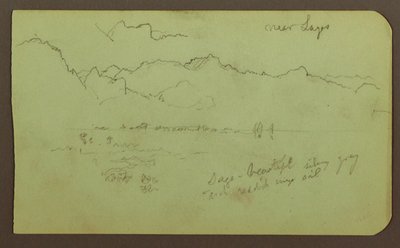 Tegning, Landskab "nær lagos"; bagside: Landskab, 1883 af Frederic Edwin Church