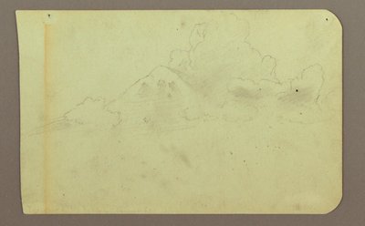 Tegning, Landskab med skyer; bagside: Bjerg, 1883 af Frederic Edwin Church