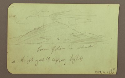 Tegning, Landskab med skyer; bagside: Bjerg, 1883 af Frederic Edwin Church