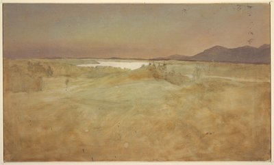 Tegning, set fra Olana, sydvest over Hudson Valley, 1870-80 af Frederic Edwin Church