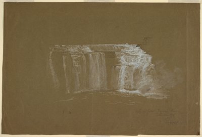 Tegning, Lower Falls, Genesee River, Rochester, New York, 1848 af Frederic Edwin Church