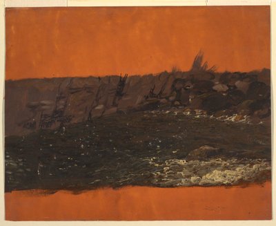 Tegning, Maines kyst, ca. 1850 af Frederic Edwin Church