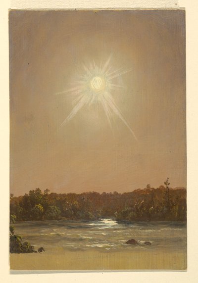 Tegning, Maine , solnedgang, 1855-65 af Frederic Edwin Church