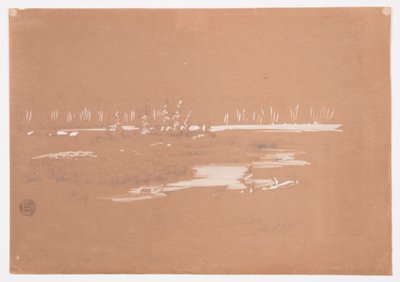 Tegning, sumpet landskab nær Millinocket, 20. september 1878 af Frederic Edwin Church