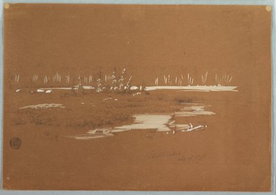 Tegning, sumpet landskab nær Millinocket, 20. september 1878 af Frederic Edwin Church
