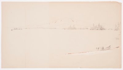 Tegning, Millinocket Lake, Maine, september 1878 af Frederic Edwin Church