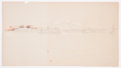 Tegning, Millinocket Lake, udsigt til Mt. Katahdin, september 1878 af Frederic Edwin Church