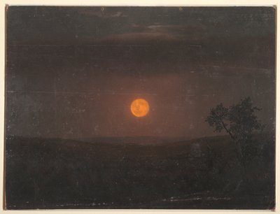 Tegning, Måneskin, Churchs gård, ca. 1865 af Frederic Edwin Church