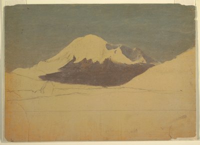 Tegning, Chimborazo-bjerget, Ecuador, juli 1857 af Frederic Edwin Church