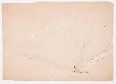 Tegning, Mount Katahdin, set fra syd, august 1852 af Frederic Edwin Church