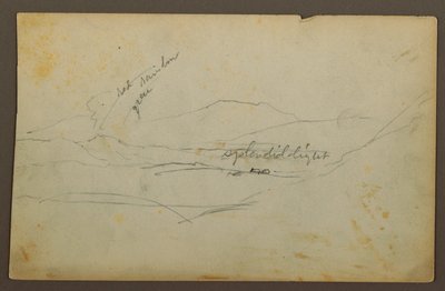 Tegning, bjerglandskab, Colombia eller Ecuador, 1853 af Frederic Edwin Church