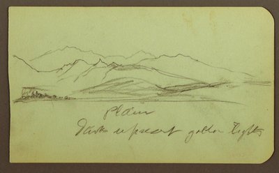 Tegning, bjerglandskab; bagside: bjerglandskab, figur, 1883 af Frederic Edwin Church