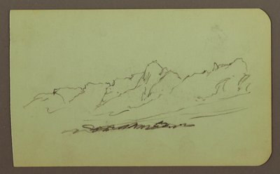 Tegning, bjerglandskab; bagside: bjergkæde, figur, 1883 af Frederic Edwin Church