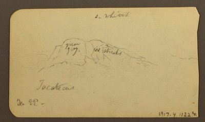 Tegning, bjerglandskaber; bagside: bjergflanke, Tocatecas, 22. december 1884 af Frederic Edwin Church