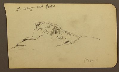 Tegning, Mountain Peak; bagside: Rugged Range, 1. maj 1885 af Frederic Edwin Church