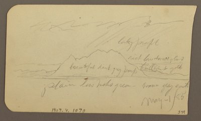 Tegning, Mountain Peak; bagside: Rugged Range, 1. maj 1885 af Frederic Edwin Church