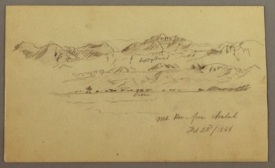 Tegning, Mountain Peaks, 22. februar 1868 af Frederic Edwin Church