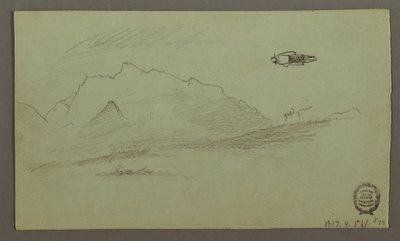 Tegning, Bjergtoppe, muligvis 1868 af Frederic Edwin Church
