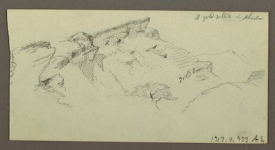 Tegning, Bjergtoppe, muligvis 1868 af Frederic Edwin Church