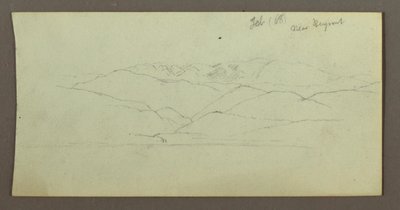 Tegning, bjergkæde, februar 1868 af Frederic Edwin Church