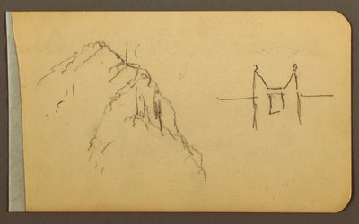 Tegning, Mountain Side, tårn; bagside: Mountain Side, 1889 af Frederic Edwin Church
