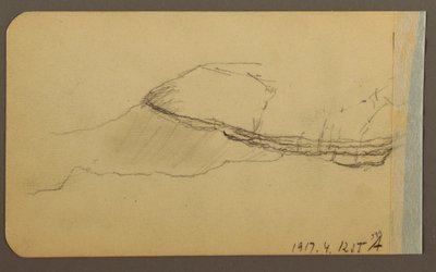 Tegning, Mountain Side, tårn; bagside: Mountain Side, 1889 af Frederic Edwin Church