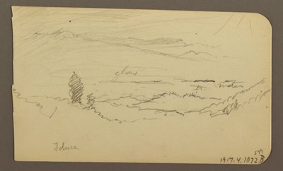 Tegning, bjerglandskab, Toluca; bagside: Bjerg, Toluca, 20. april 1885 af Frederic Edwin Church