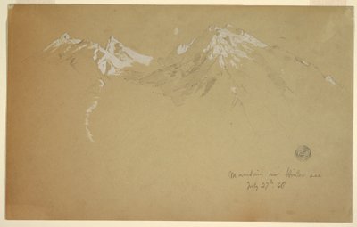 Tegning, "Bjerg over Hintersee", nær Berchtesgaden, Bayern, 27. juli 1868 af Frederic Edwin Church