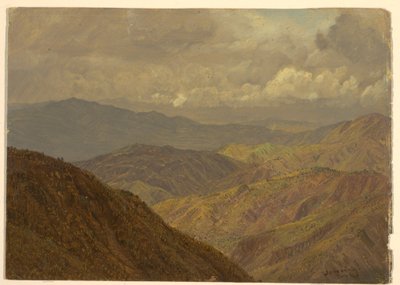 Tegning, Bjerglandskab, juli 1865 af Frederic Edwin Church