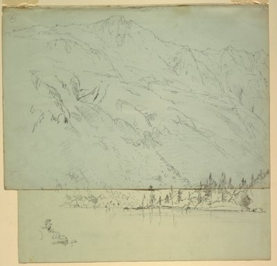 Tegning, Mt. Katadhin, Maine, 1870-78 af Frederic Edwin Church