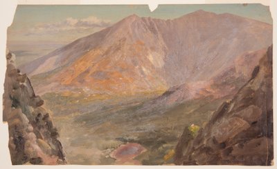 Tegning, Mt. Katahdin, Great Basin fra South Turner Mountain, 1877 af Frederic Edwin Church
