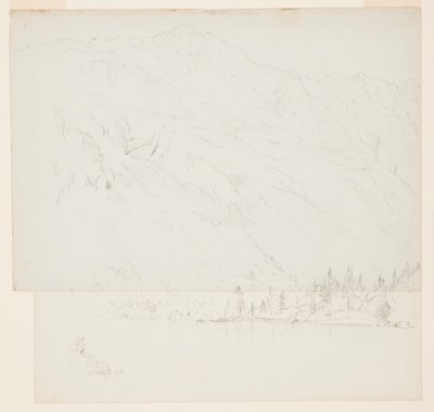 Tegning, Mt. Katahdin, Maine, 1870-78 af Frederic Edwin Church