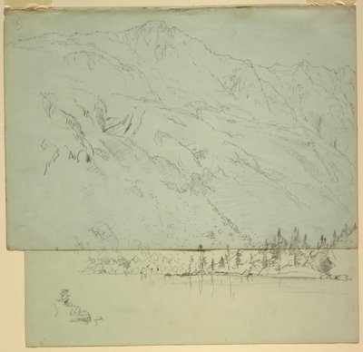 Tegning, Mt. Katahdin, Maine, 1870-78 af Frederic Edwin Church