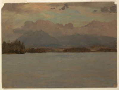 Tegning, Katahdin-bjerget fra Katahdin-søen, 1855-65 af Frederic Edwin Church
