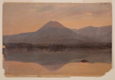 Tegning, Mt. Katahdin fra Lake Katahdin, 1860-70 af Frederic Edwin Church