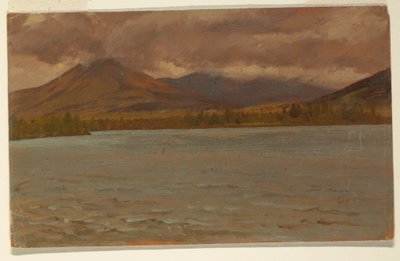 Tegning, Mt. Katahdin fra Lake Katahdin, 1860-70 af Frederic Edwin Church