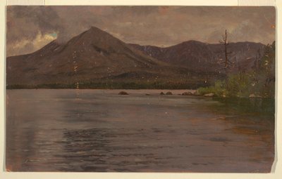 Tegning, Mt. Katahdin, fra Lake Katahdin, 1877 af Frederic Edwin Church