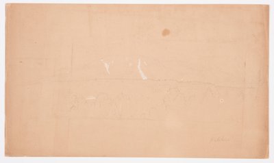 Tegning, Mt. Katahdin, fra Lake Katahdin, Maine, 1852 af Frederic Edwin Church