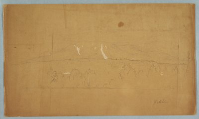 Tegning, Mt. Katahdin, fra Lake Katahdin, Maine, 1852 af Frederic Edwin Church