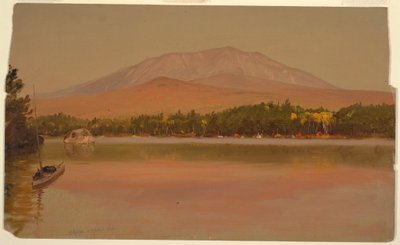 Tegning, Katahdin-bjerget fra Togue Pond, 1875-80 af Frederic Edwin Church