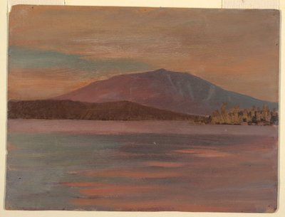 Tegning, Katahdin-bjerget fra Togue Pond, 1877 af Frederic Edwin Church