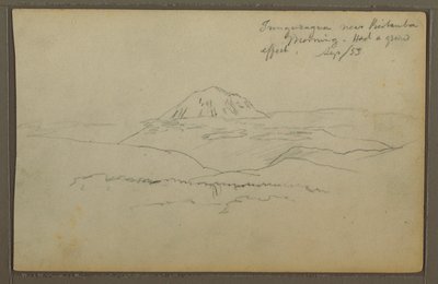 Tegning, Tunguragua-bjerget, Riobamba, Ecuador, september 1853 af Frederic Edwin Church