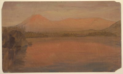 Tegning, Mts. Katahdin og Turner fra Lake Katahdin, 1860-78 af Frederic Edwin Church