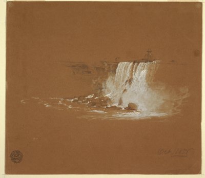 Tegning, Niagara Falls, oktober 1856 af Frederic Edwin Church