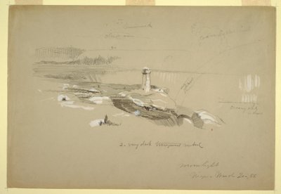 Tegning, Niagara Falls fra Terrapin Point, 20. marts 1856 af Frederic Edwin Church