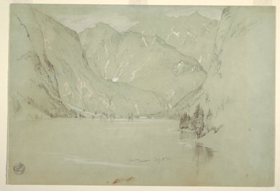 Tegning, Obersee, Berchtesgaden, Bayern, 17. juli 1868 af Frederic Edwin Church