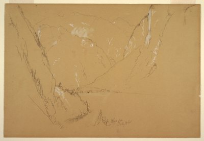 Tegning, "Obersee", nær Berchtesgarden, Bayern, 17. juli 1868 af Frederic Edwin Church